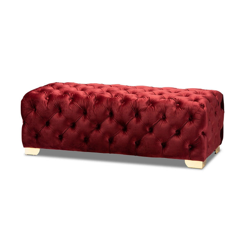 Glam and Luxe Velvet Button Tufted Bench